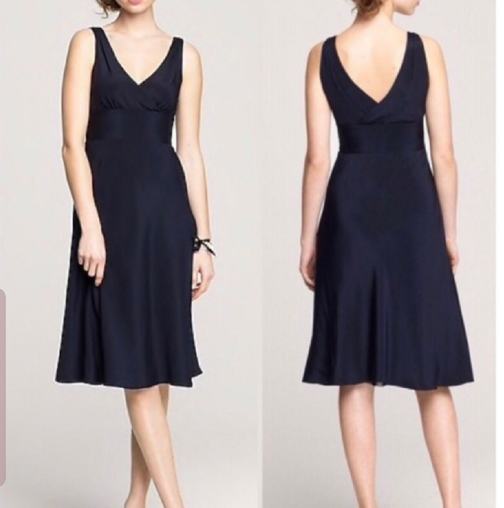 J. Crew Sophia Black Silk Coctail Dress  Size 2